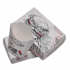 Cutii hamburger carton natur pentru catering și servire la pachet