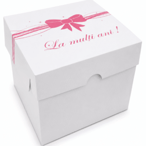 Ambalaje personalizate Cutie pliabilă pentru tort din carton microondulat, cu capac închis, vedere laterală